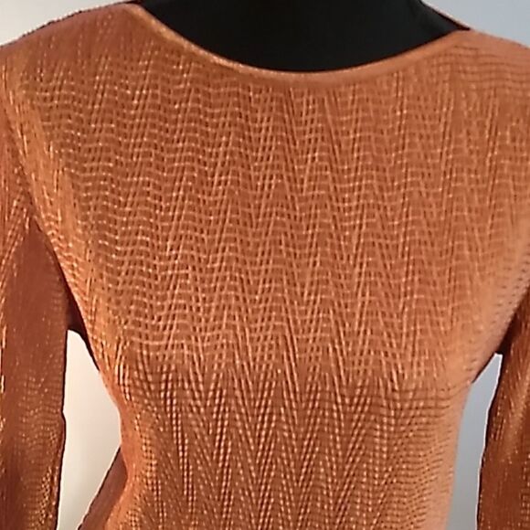 gold shimmer retro stretch top - Picture 3 of 9